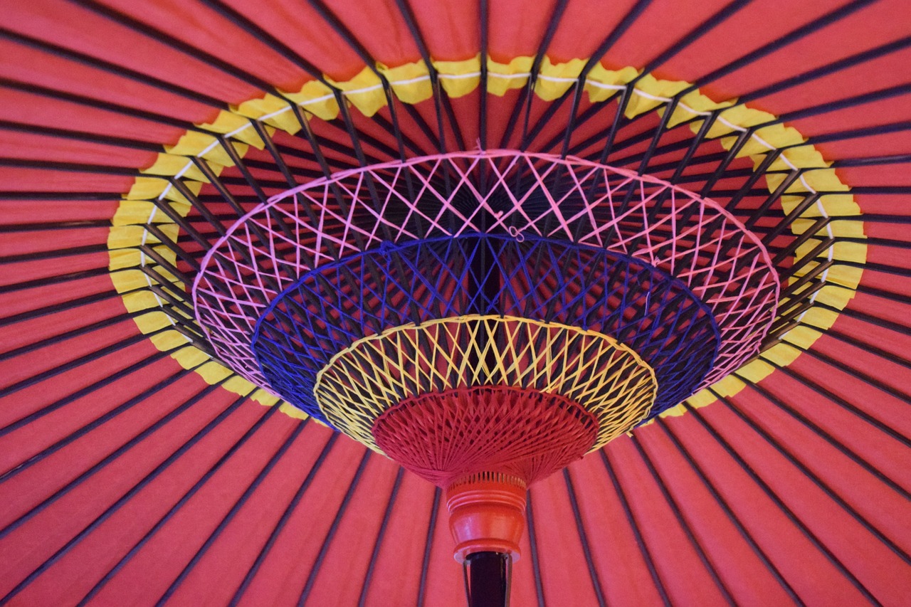 colourful umbrella japan free photo