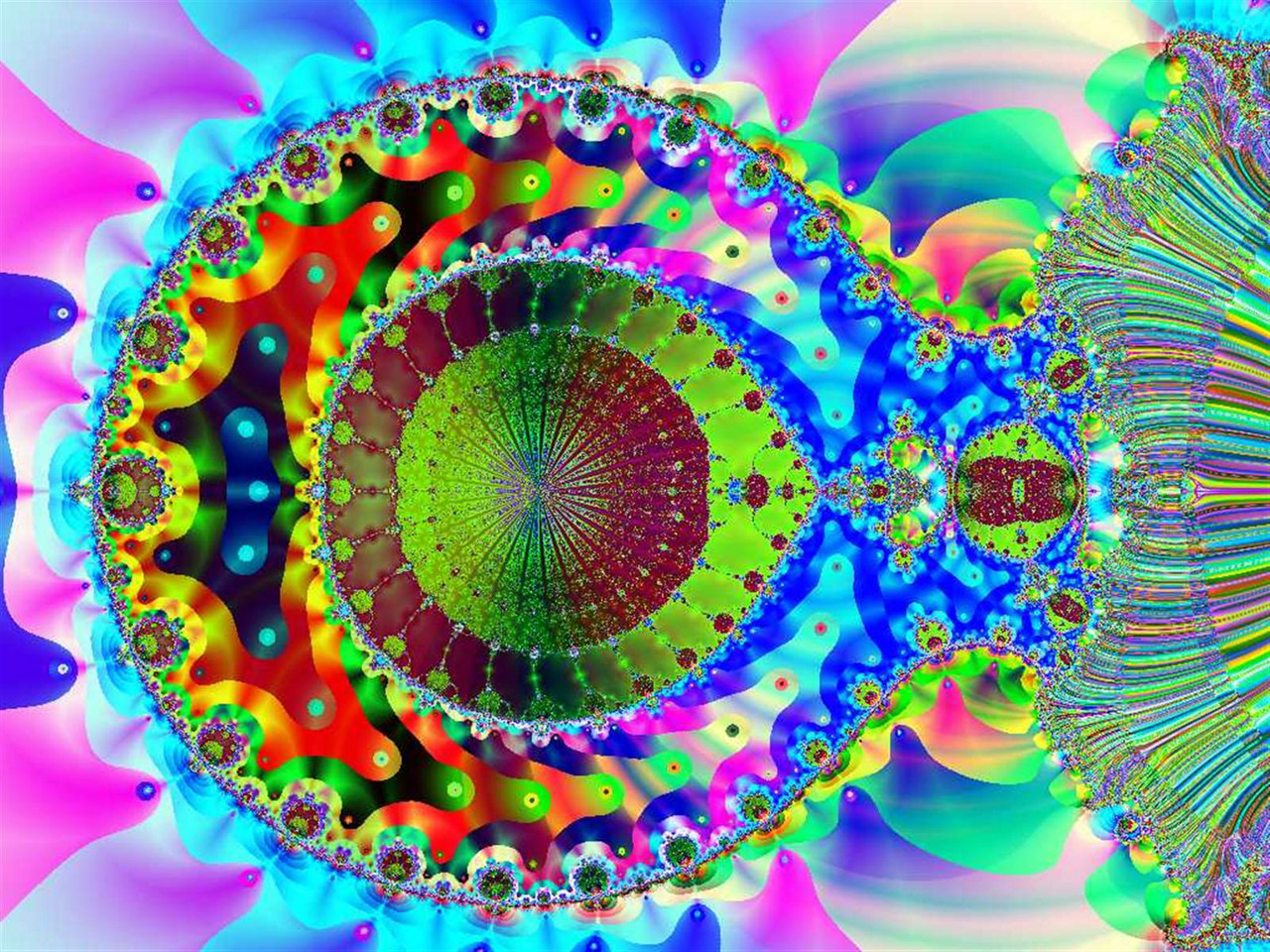 circles fractal colourful free photo