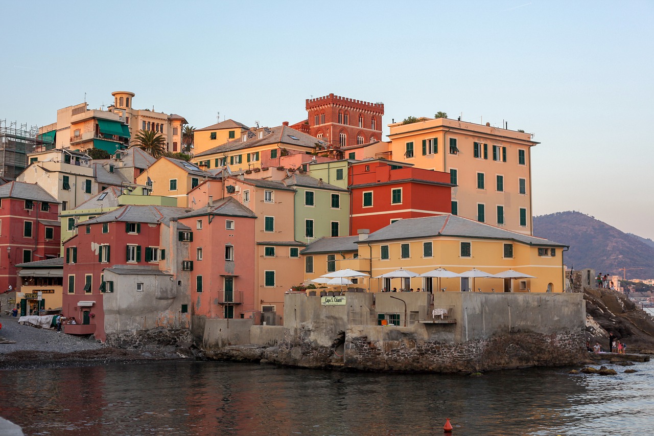 colourful houses  genoa  italy free photo