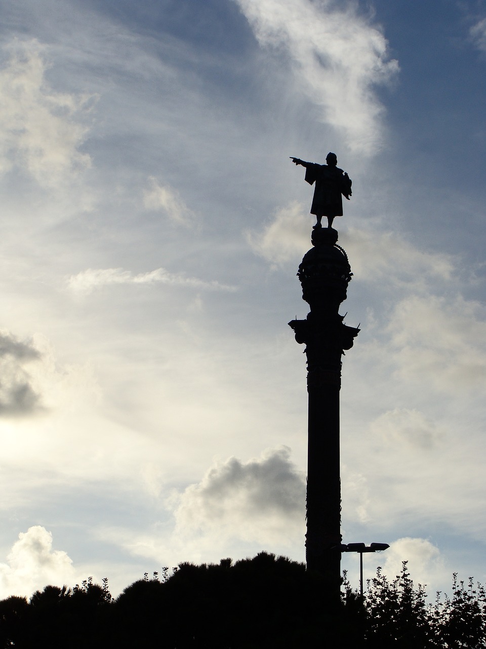 columbus statue silhouette free photo