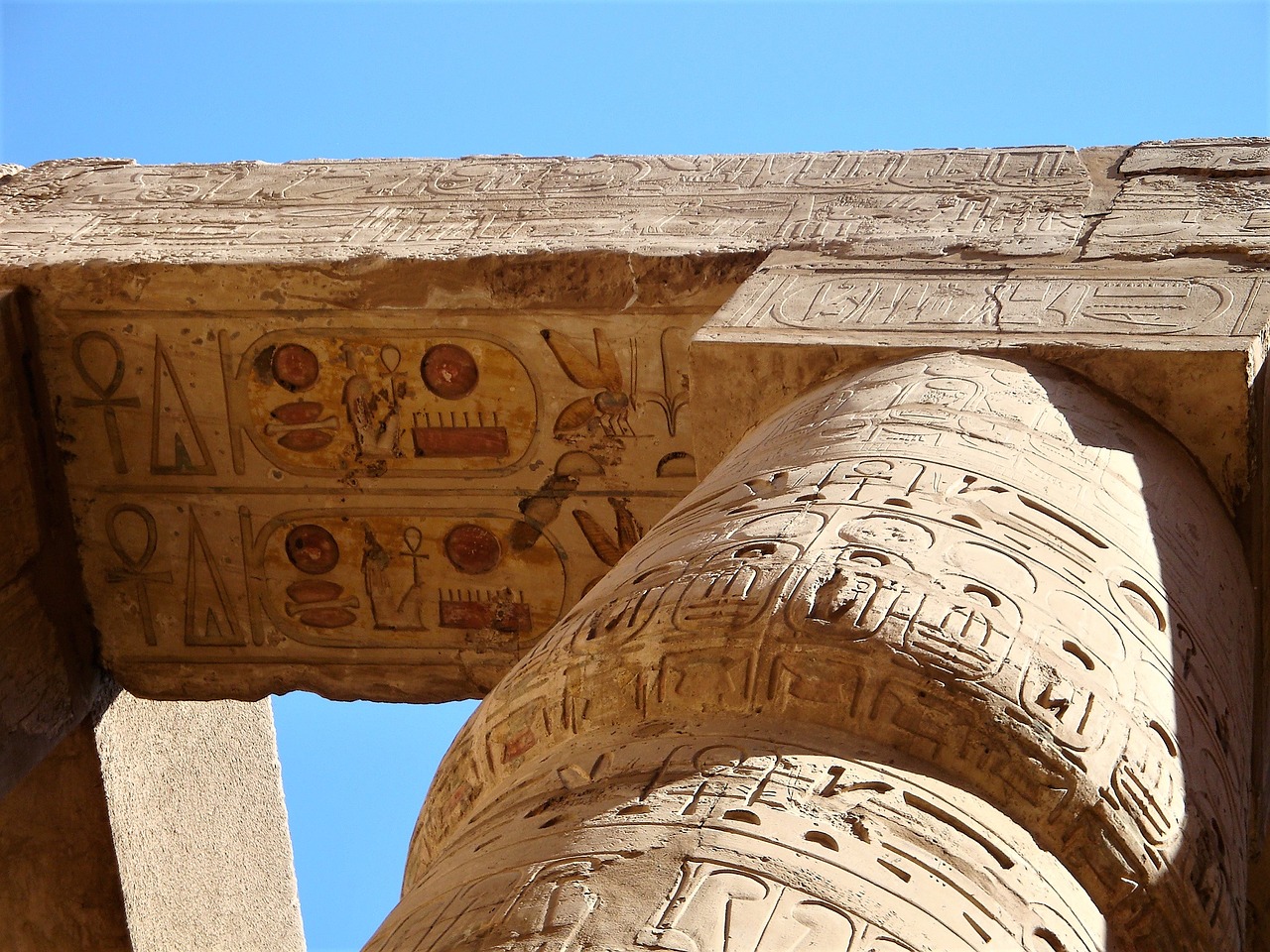 column the temple at karnak antique free photo