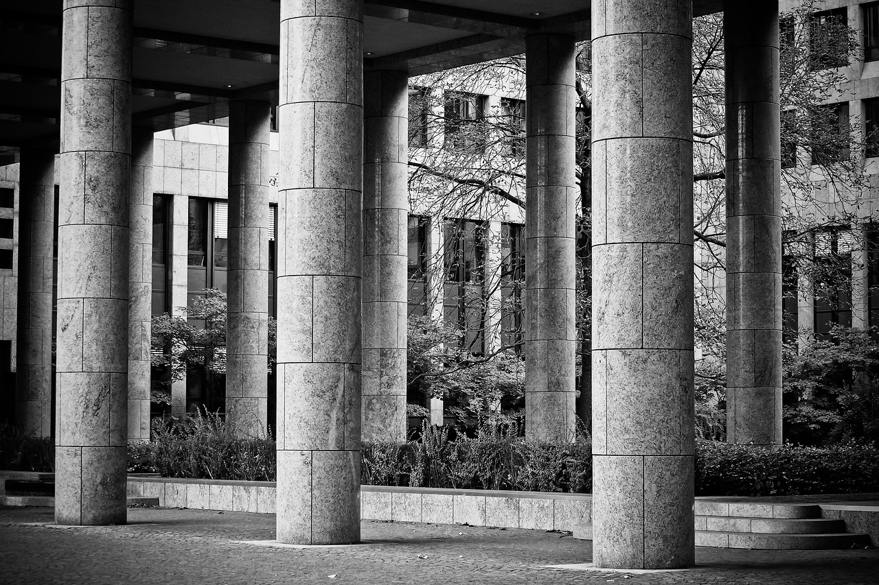 columnar stone building free photo