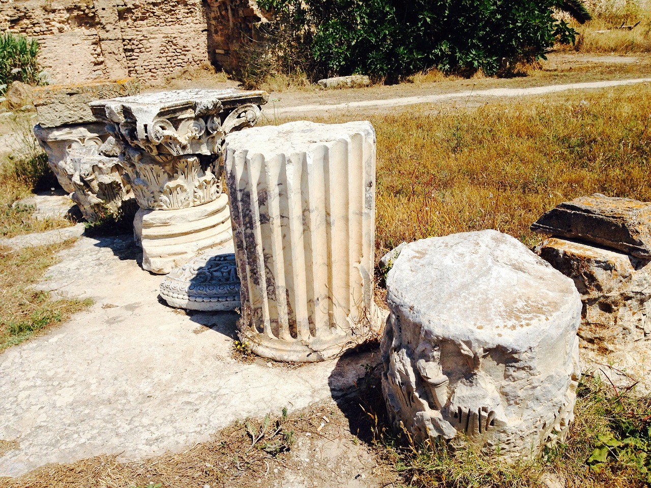 columnar stones ruins free photo