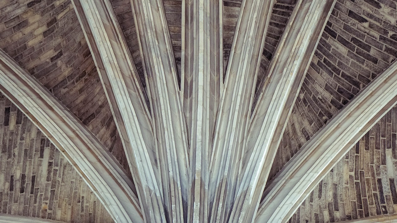 columns  ceiling  vaults free photo