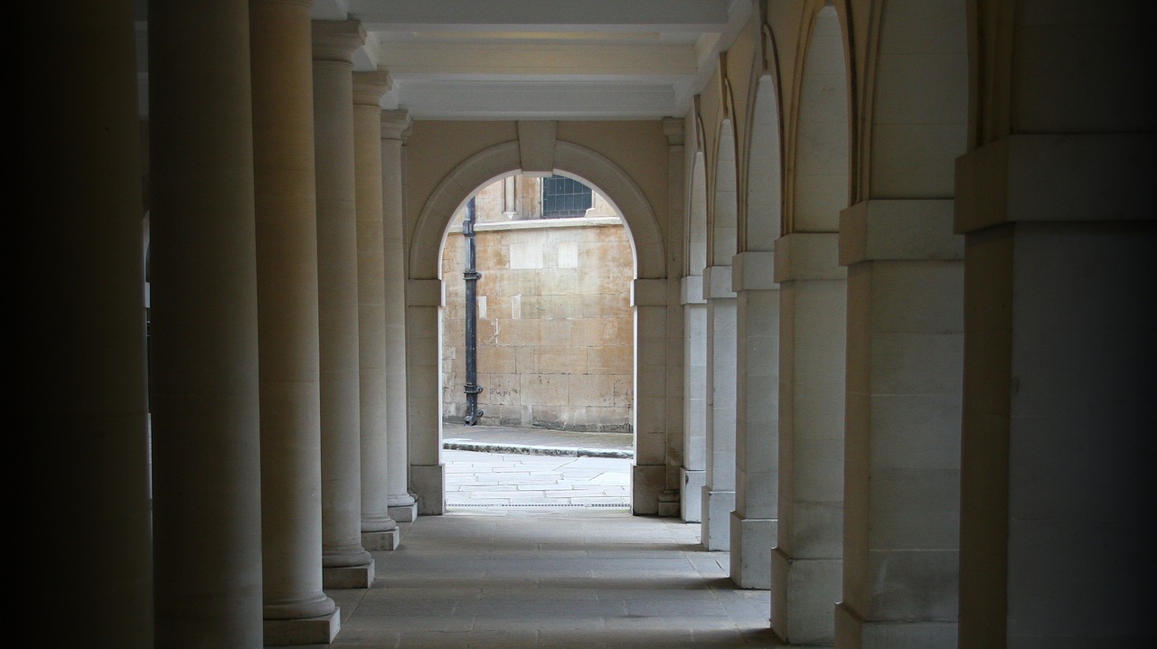 columns doorway stone free photo