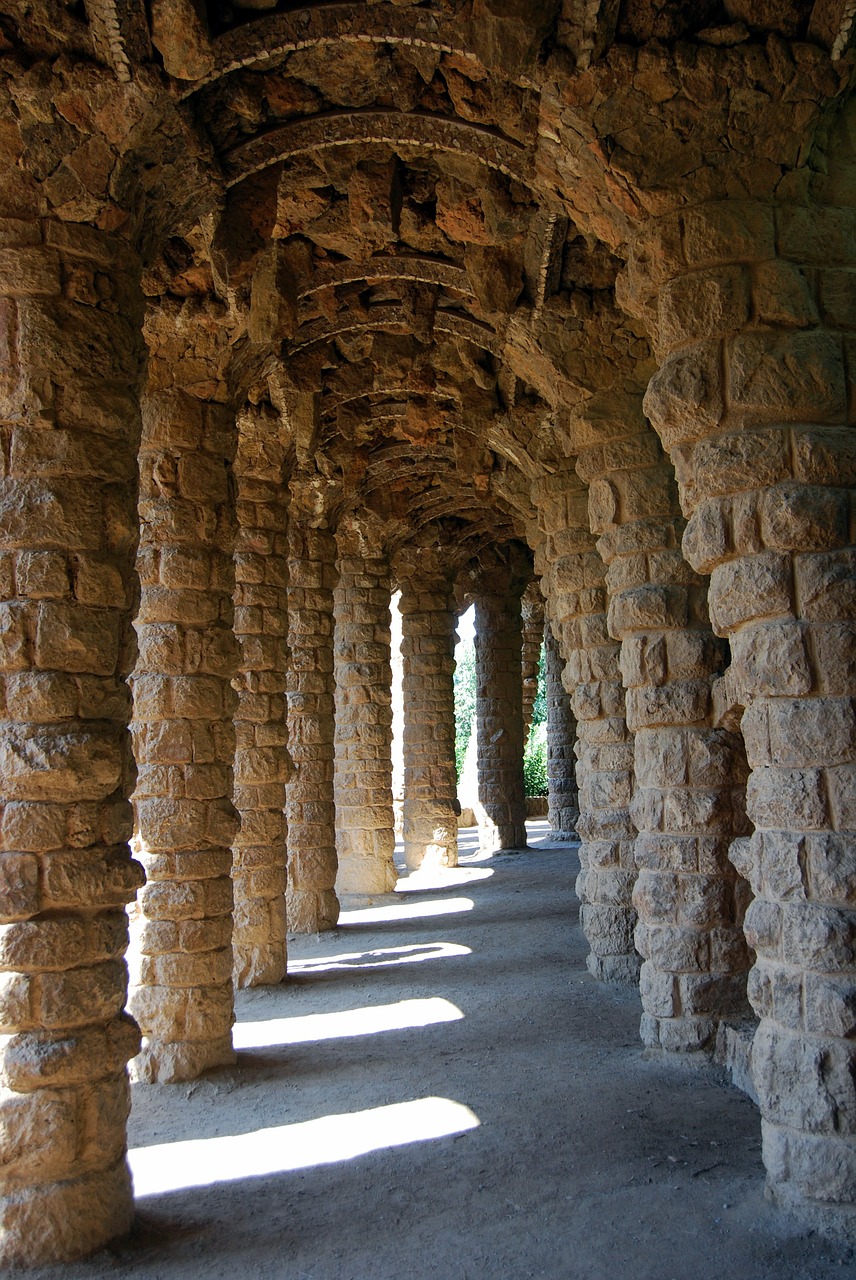 columns gallery gaudí free photo