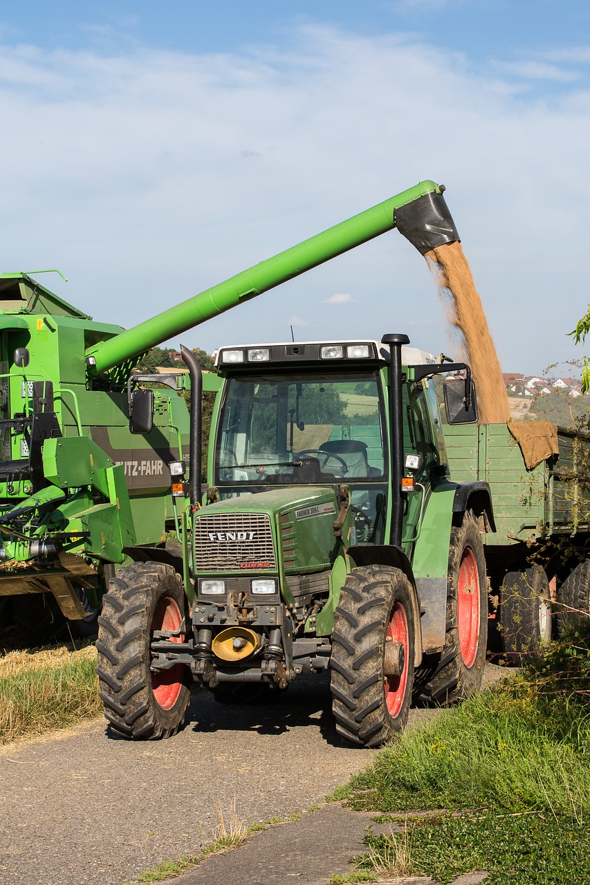 combine harvester tractor harvest free photo
