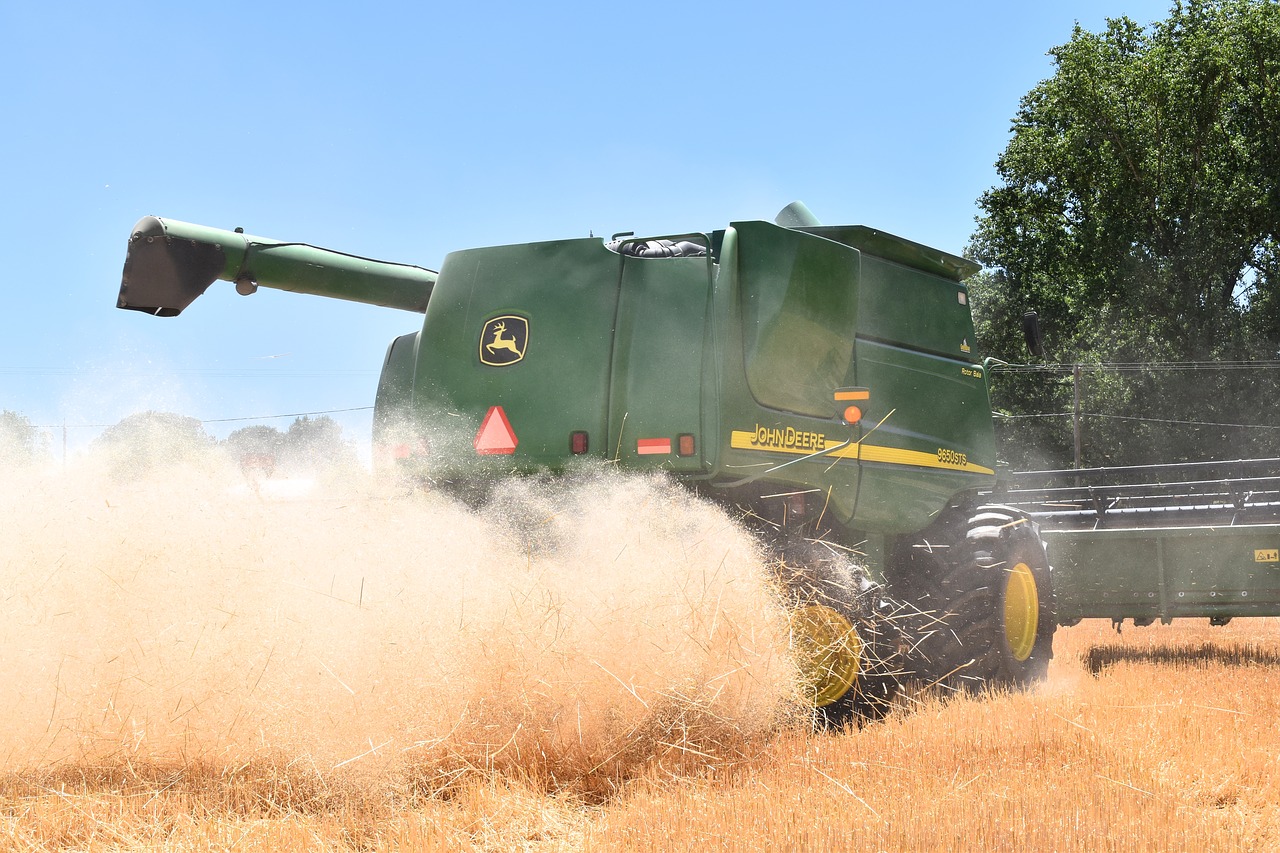 combine harvester farm equipment cereal free photo