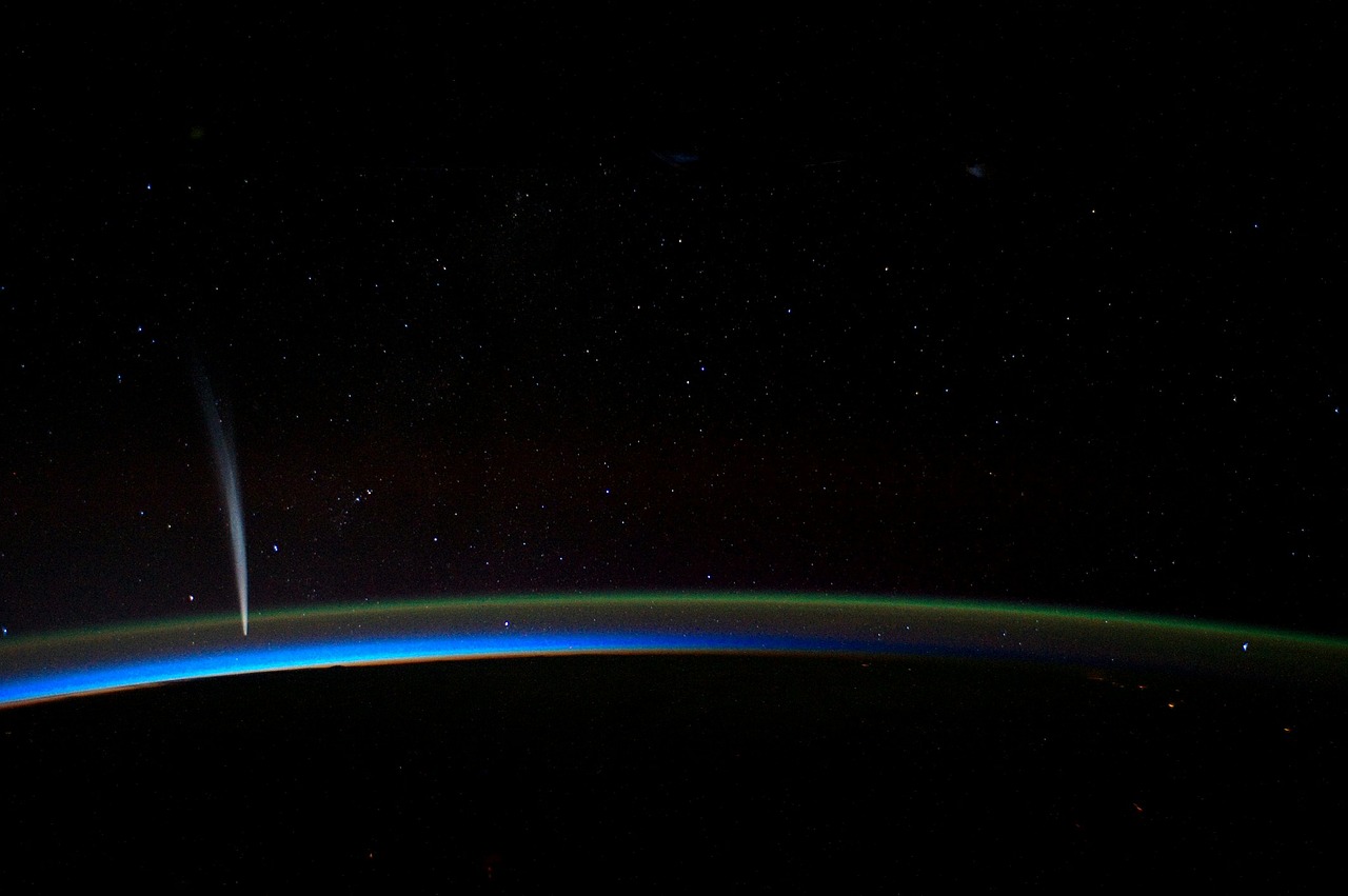 comet lovejoy from iss international space station free photo