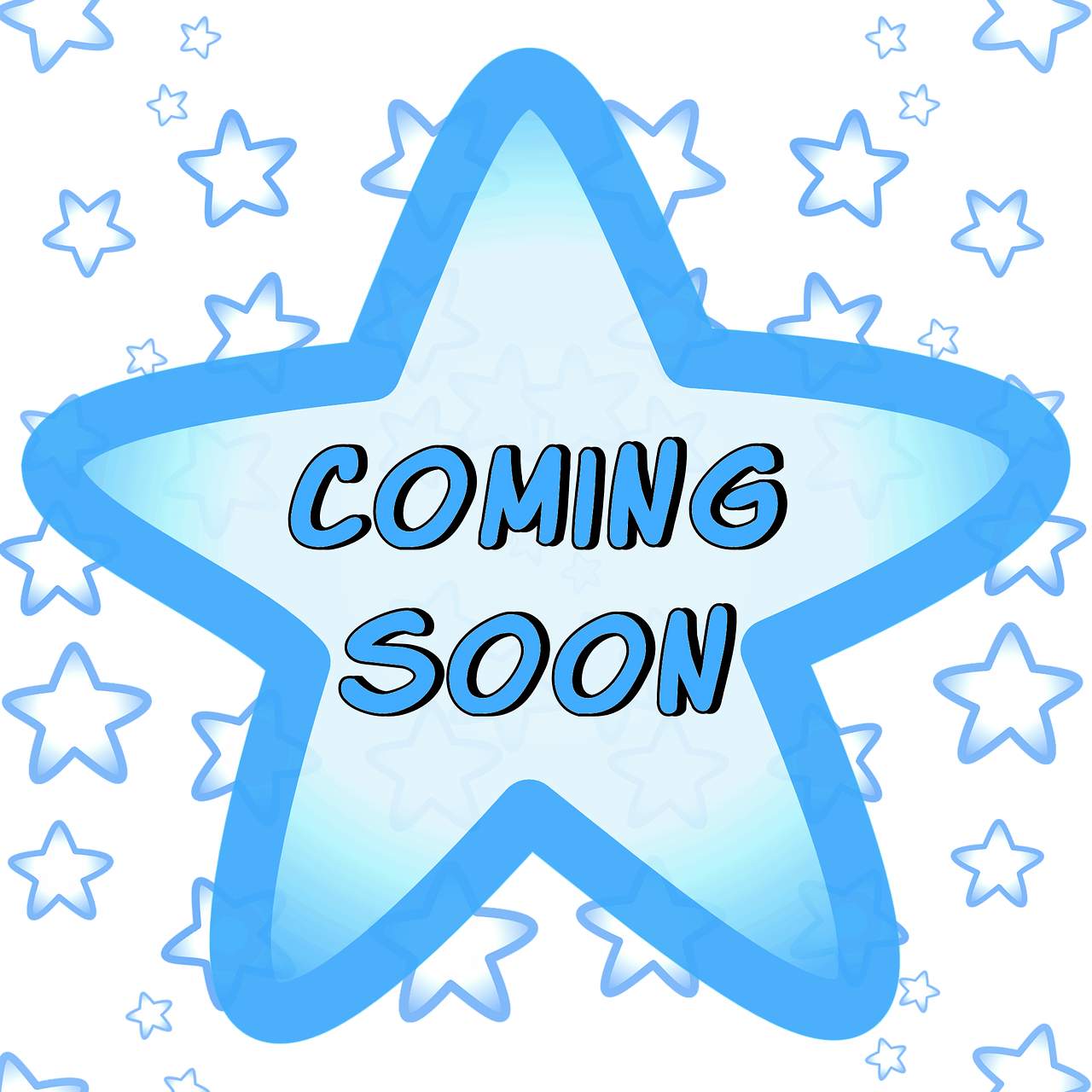 coming soon blue stars sign free photo