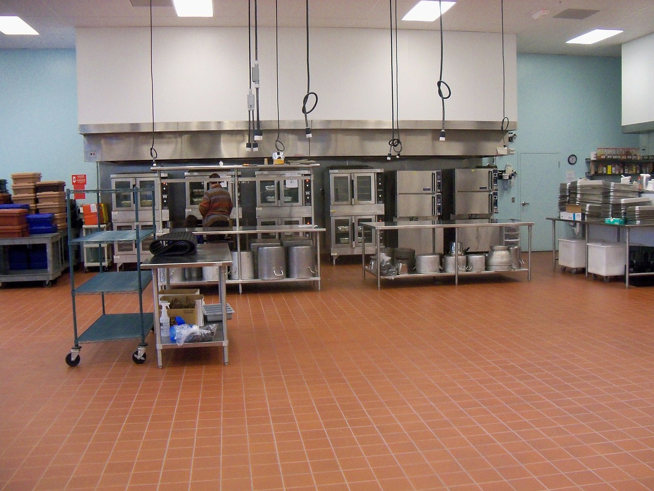 commercial kitchen food processing kitchen free photo