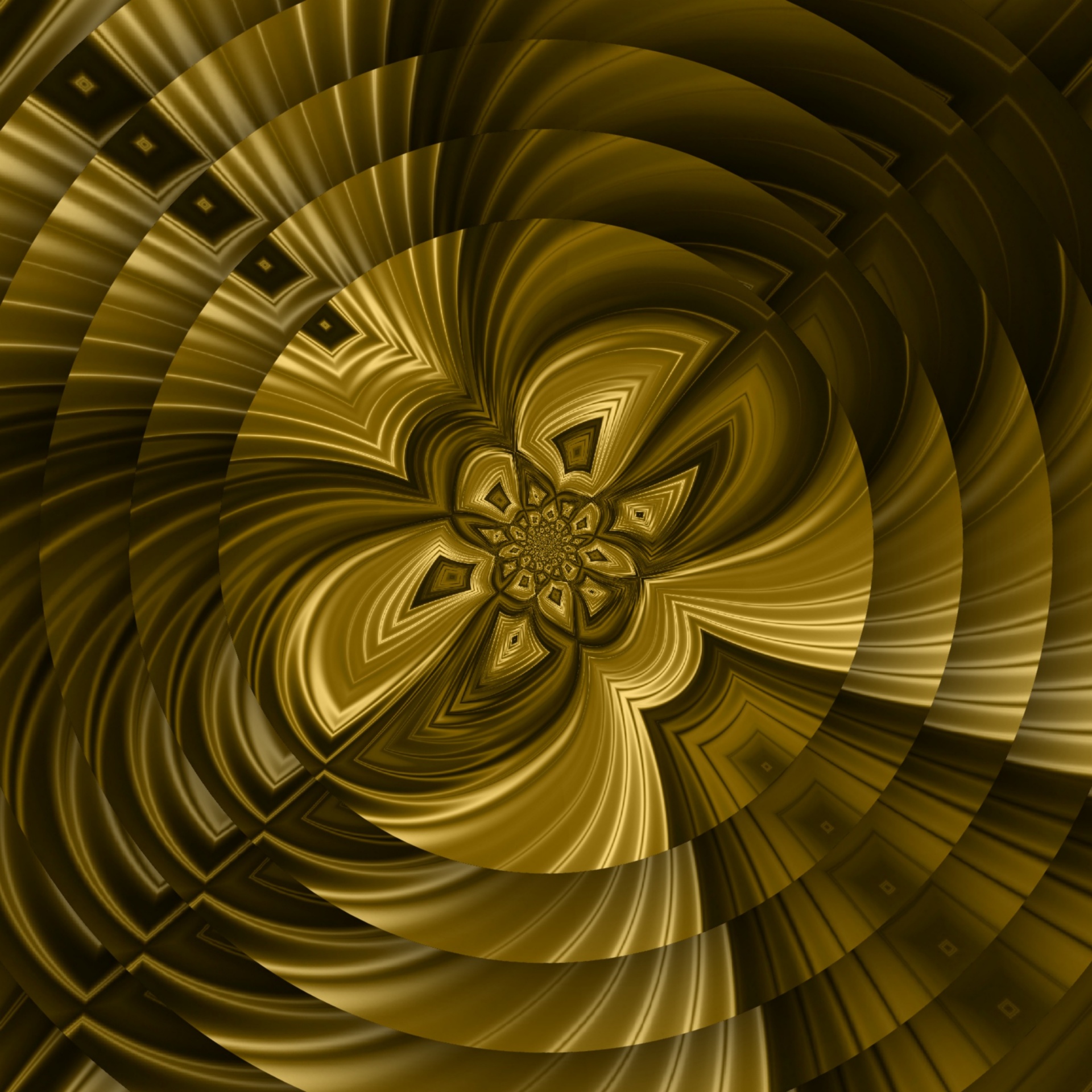 wallpaper concentric golden free photo