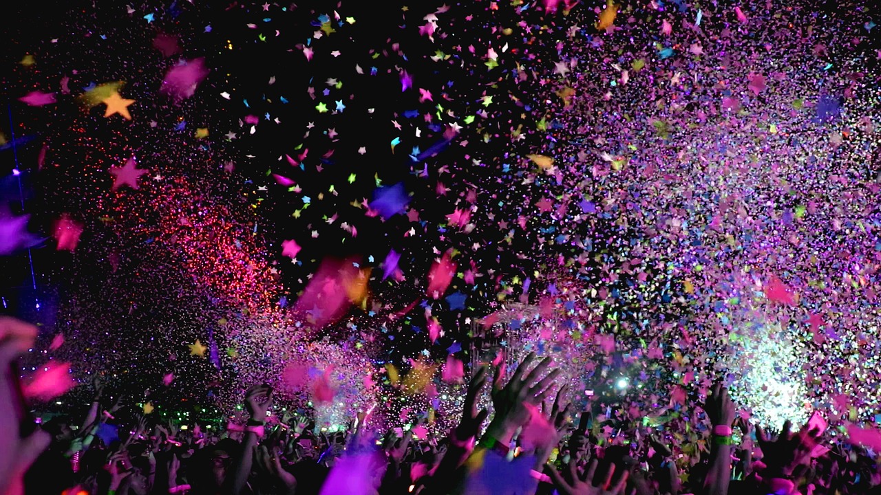 concert confetti party free photo