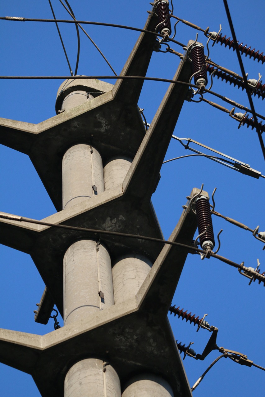 concrete mast power line pylon technology free photo