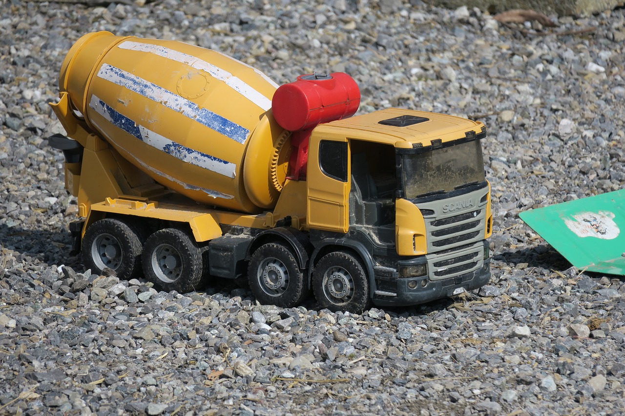 concrete mixer  toys  transport system free photo