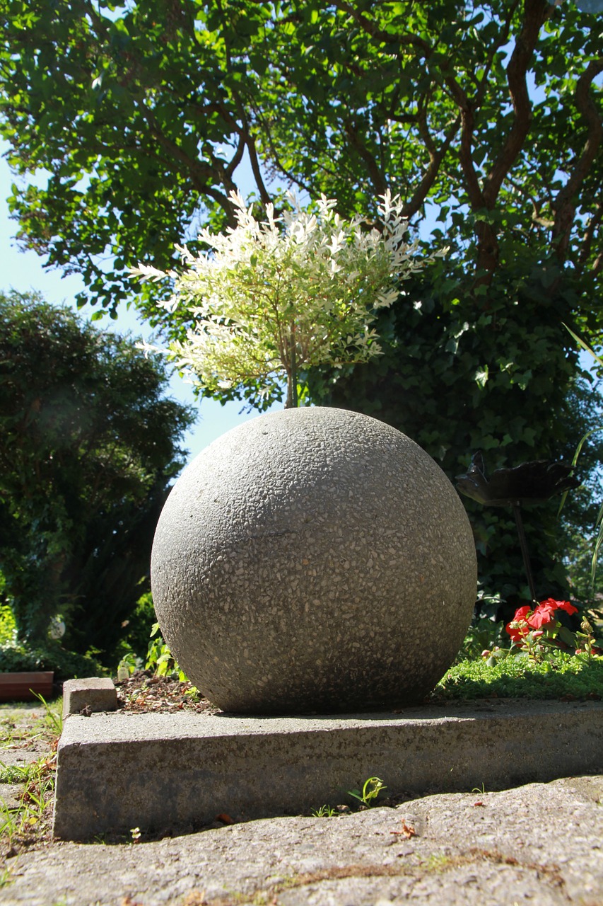 concrete spheres garden concrete free photo