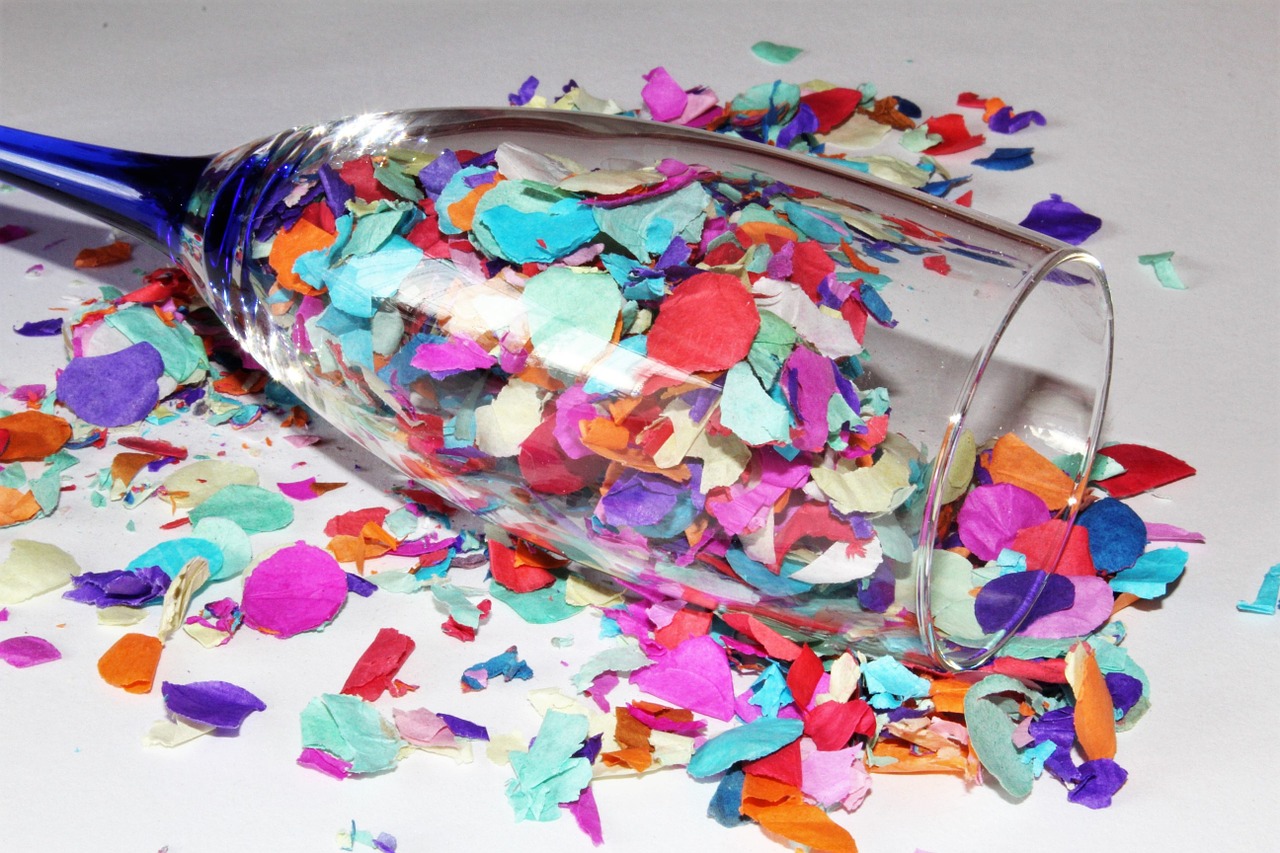 confetti champagne glass colorful free photo