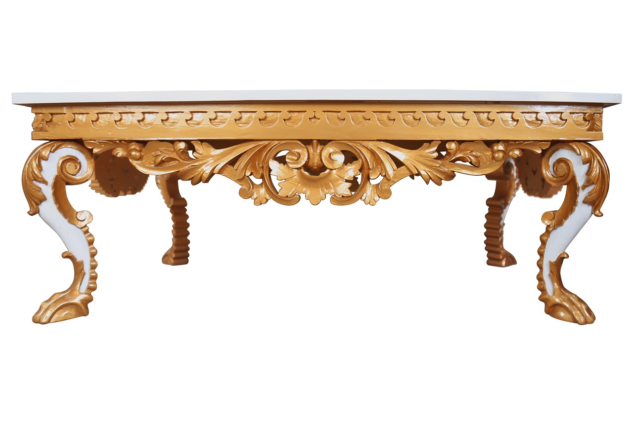 console table  golden  gold free photo