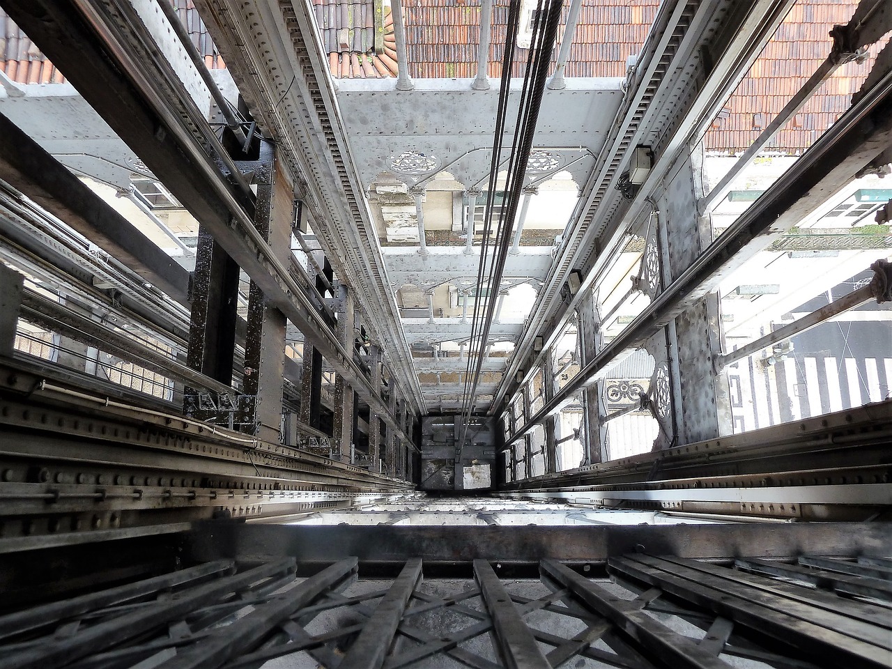 construction cables elevator shaft free photo