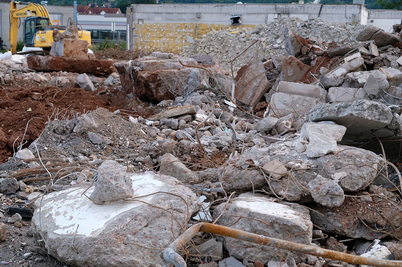 construction building rubble debris free photo