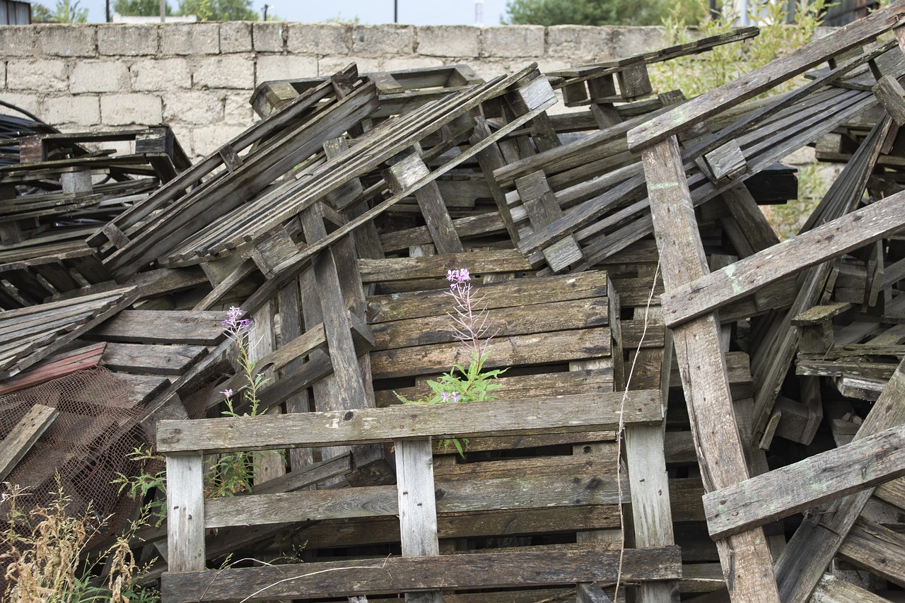 construction  flower  pallets free photo