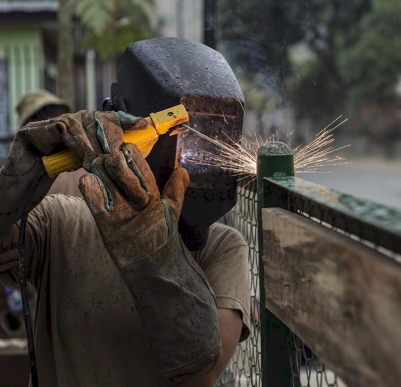 construction worker welding free photo