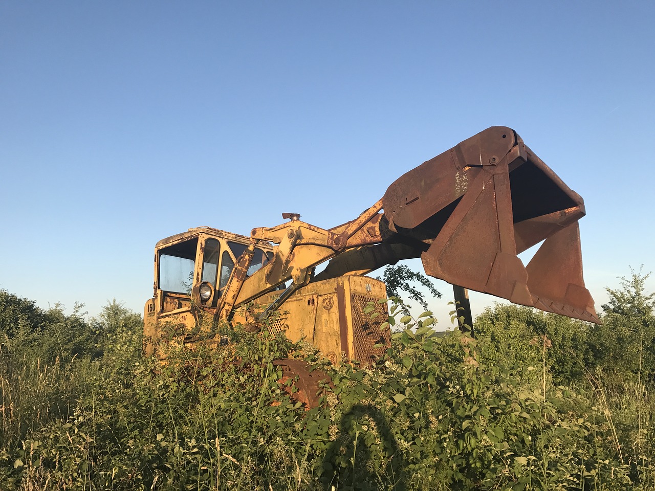 construction machine leave old free photo