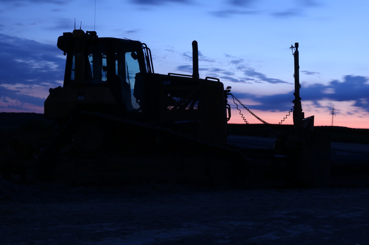 construction machine darkness shadow free photo