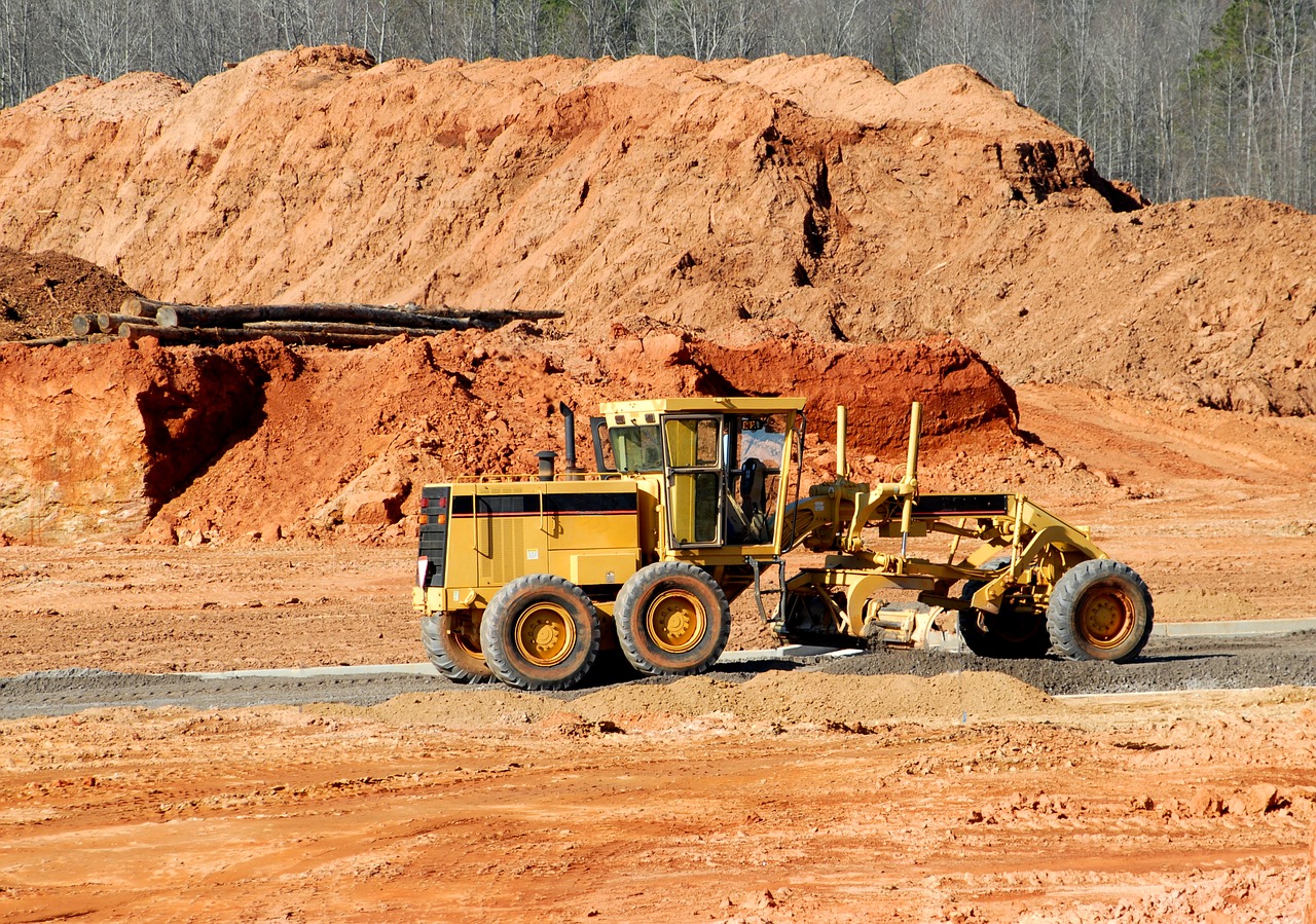 construction site heavy equipment dirt mover free photo