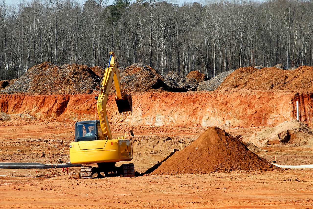 construction site heavy equipment dirt mover free photo