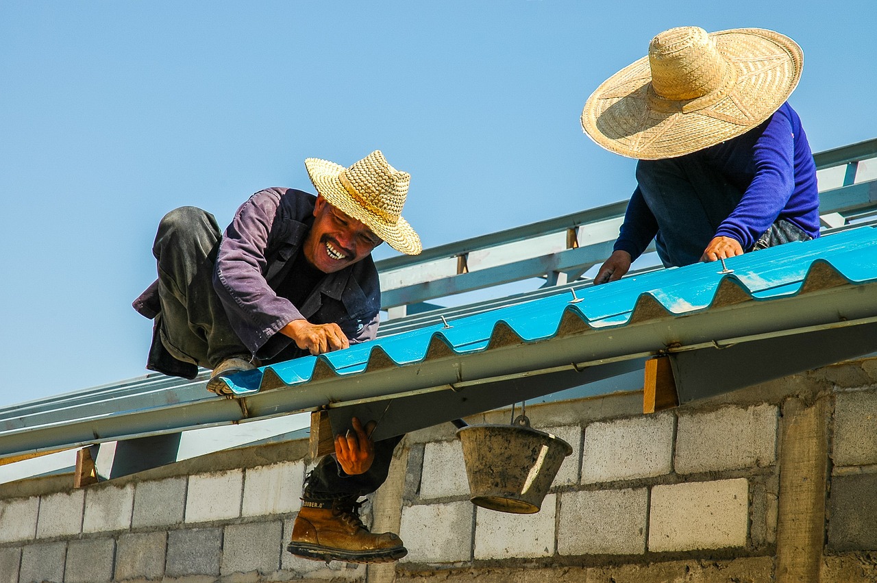 construction workers roofers men free photo