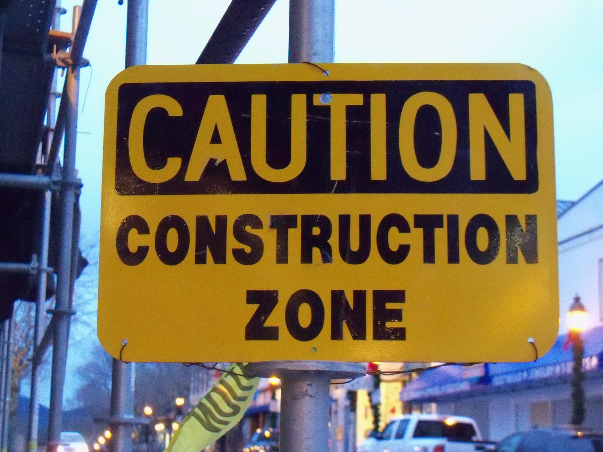 construction construction zone sign free photo