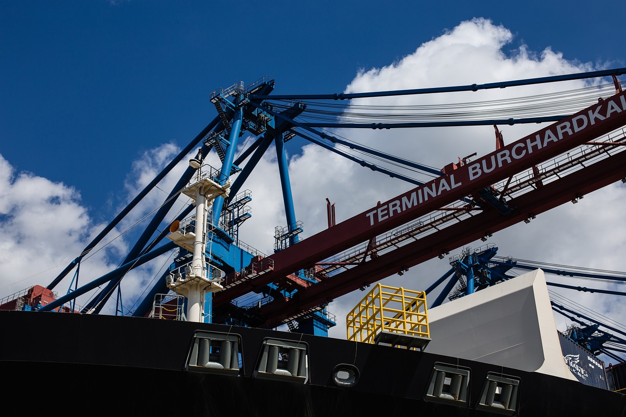 container gantry crane port ship free photo