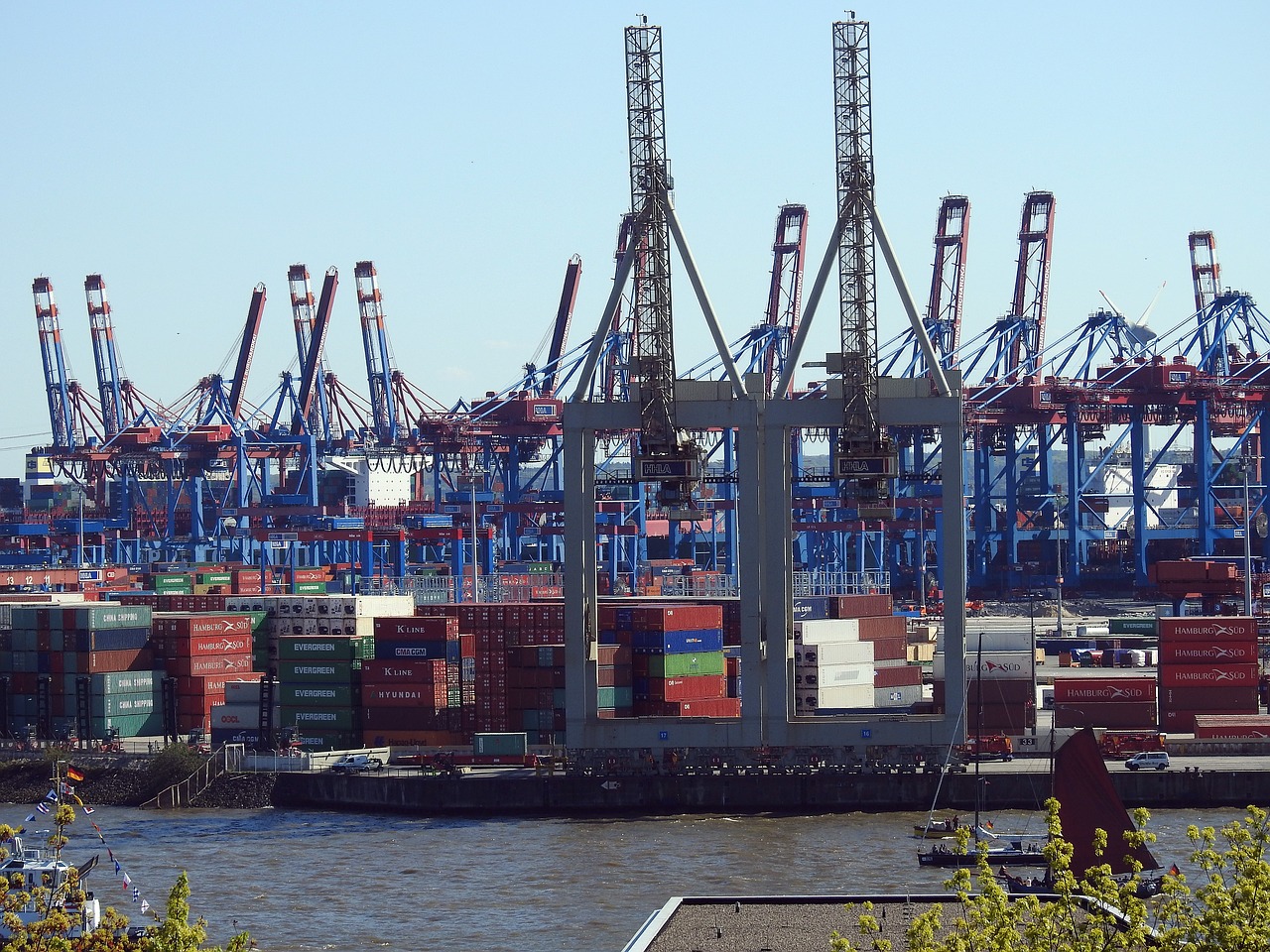 container port container crane free photo