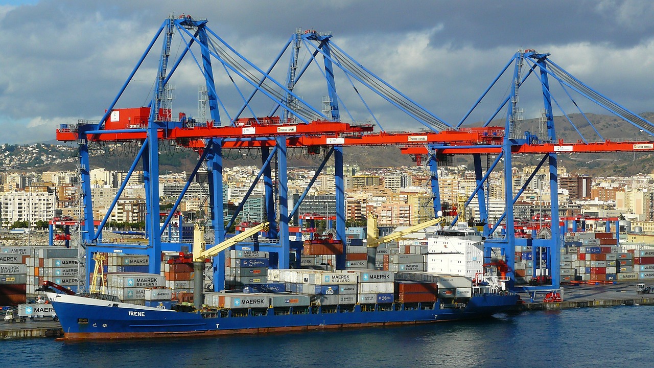 container port port coast free photo