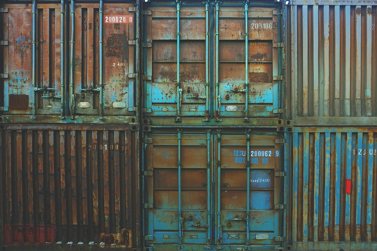 containers storage rusted free photo
