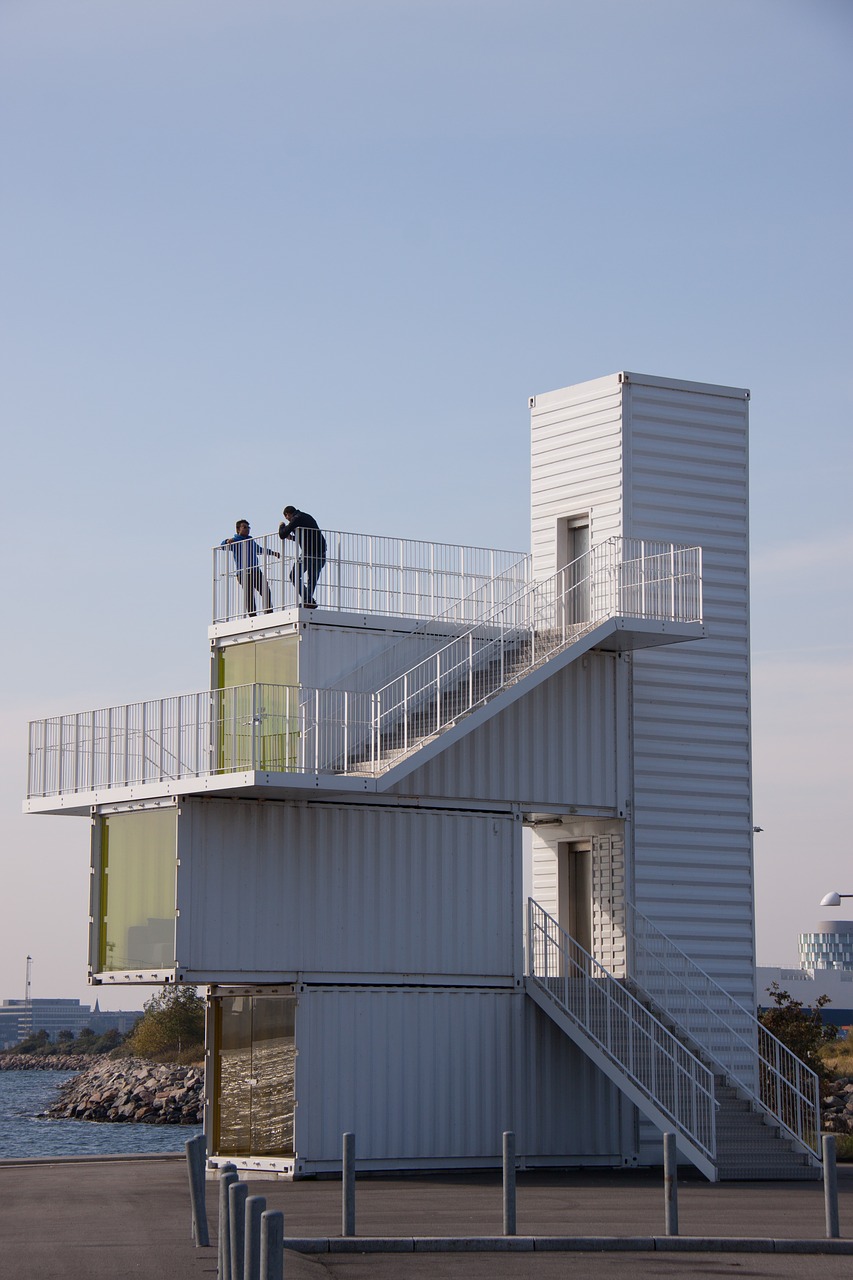 containers tower viewing platform free photo