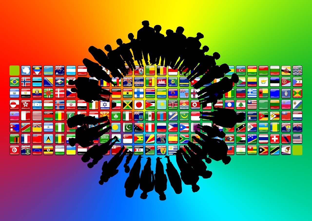 continents flags silhouettes free photo