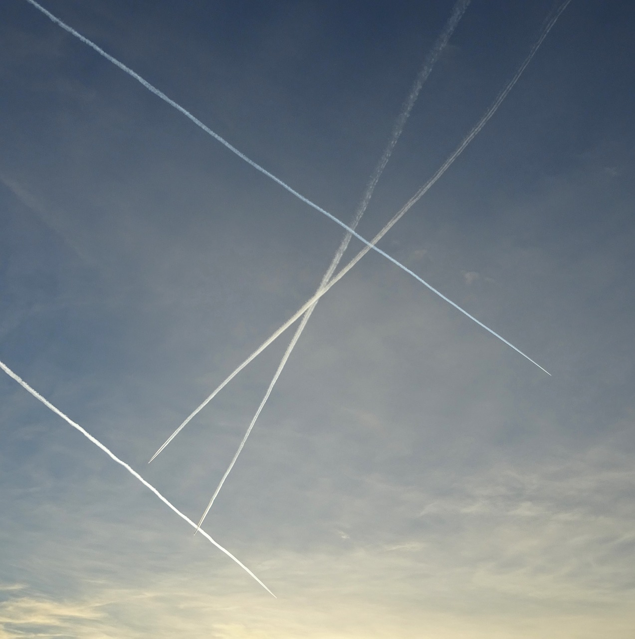 contrail aircraft sky free photo