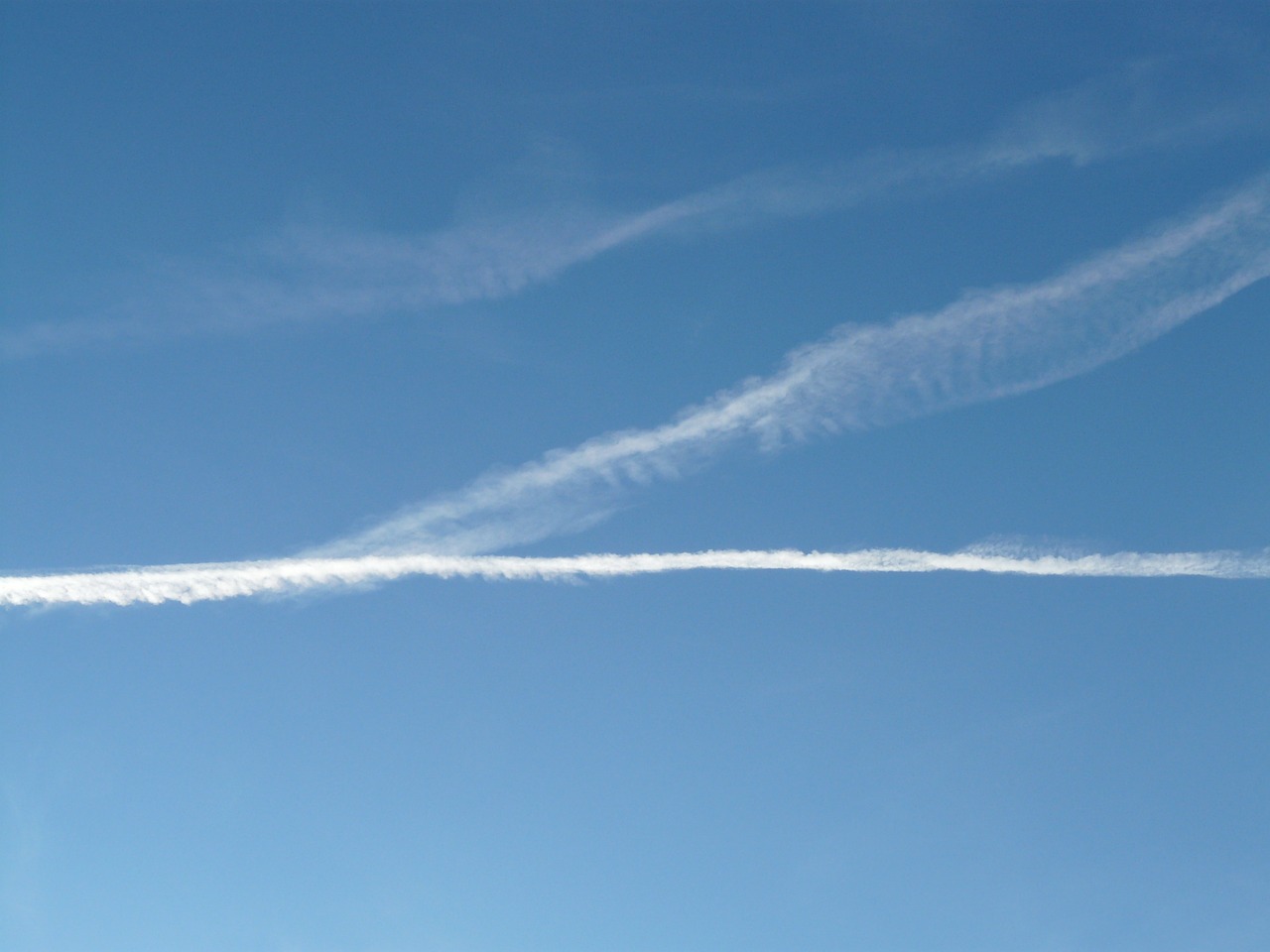 contrail sky clouds free photo