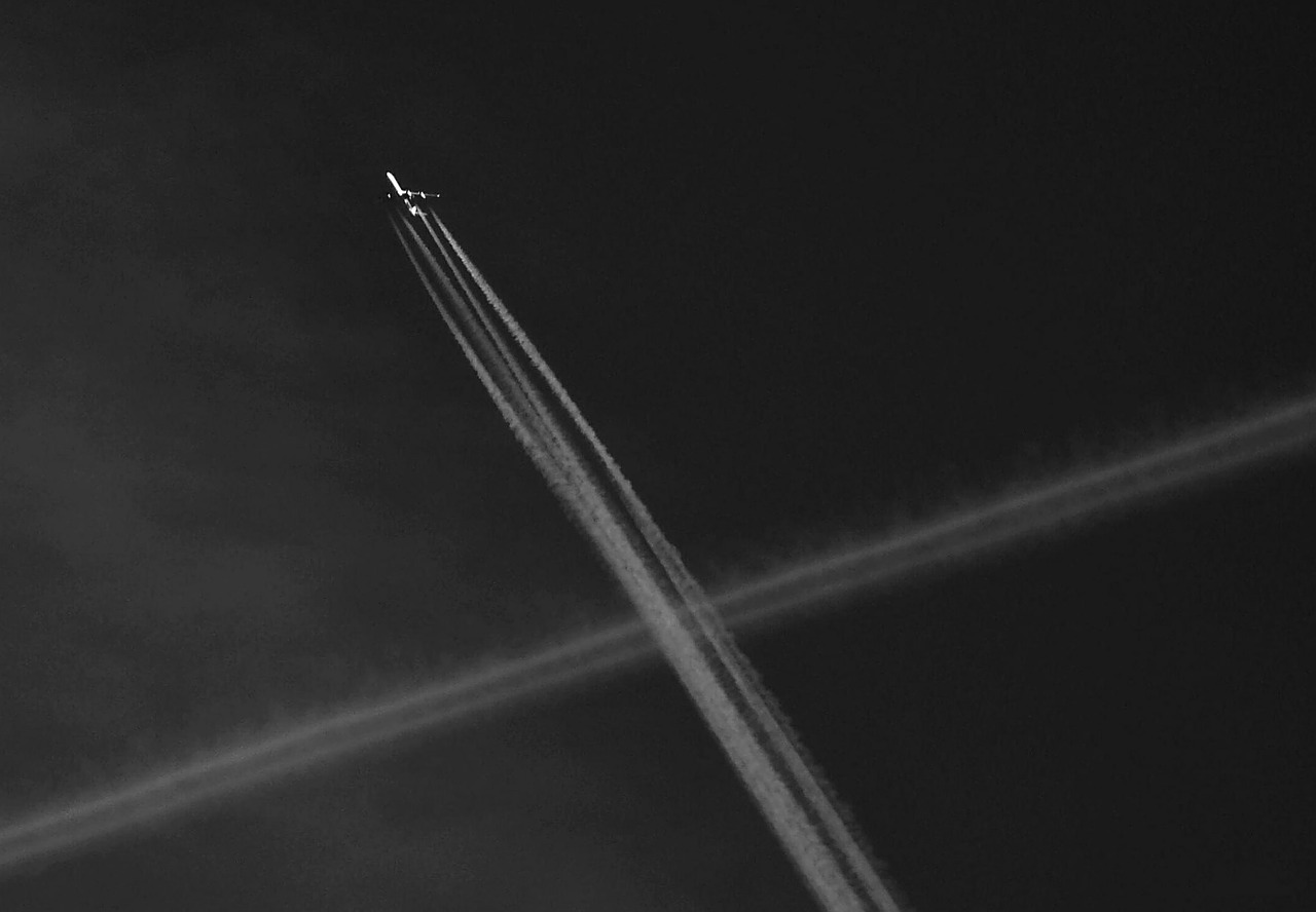 contrail sky aircraft free photo