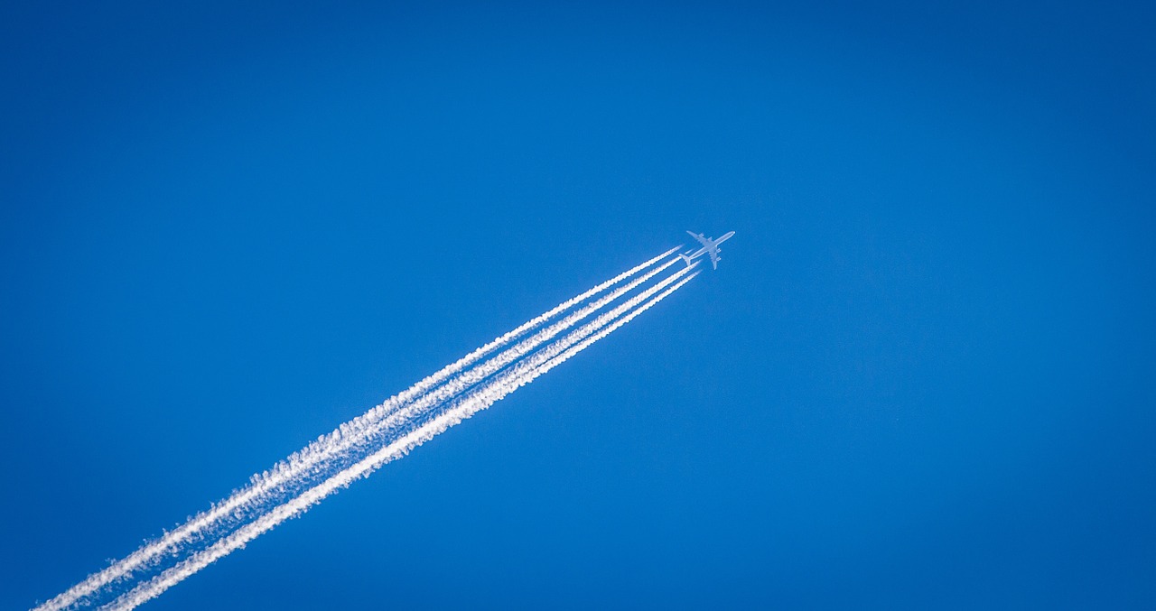 contrails trail airplane free photo