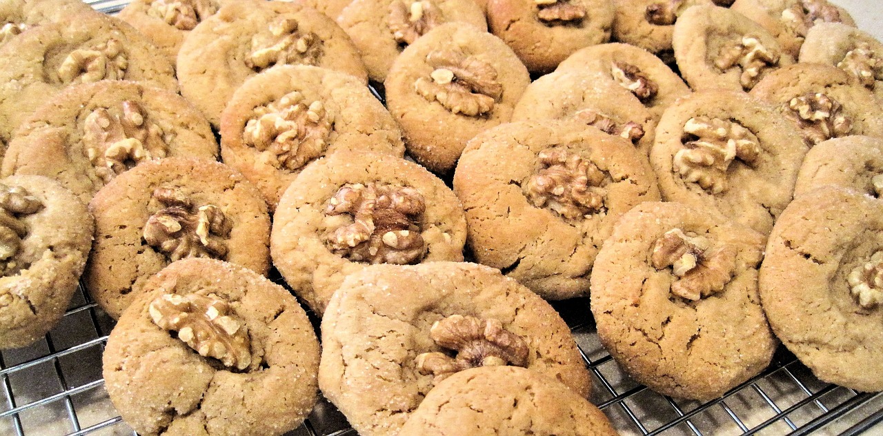 cookies honey walnut baked free photo