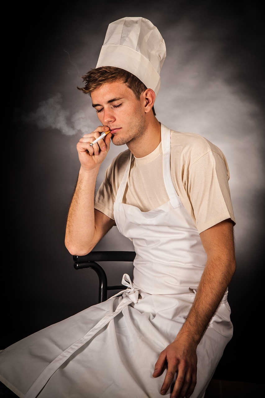 cooking smoking cigarette free photo