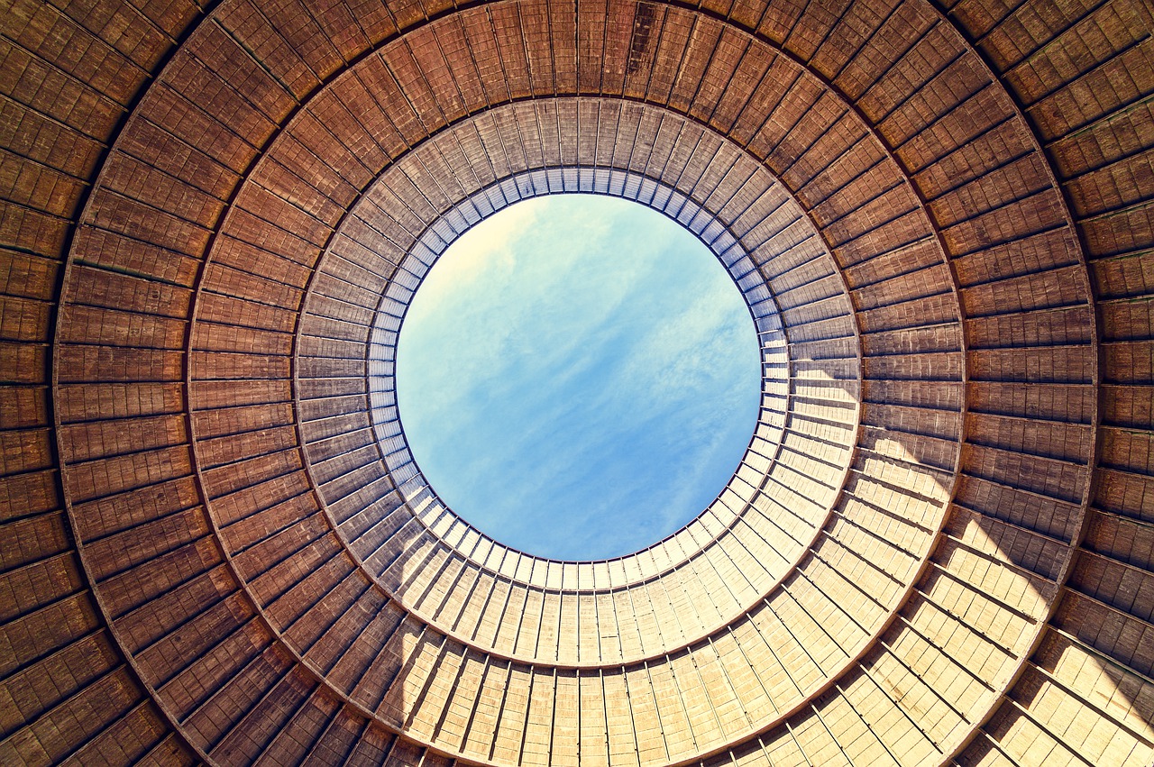cooling tower  concrete  perspective free photo