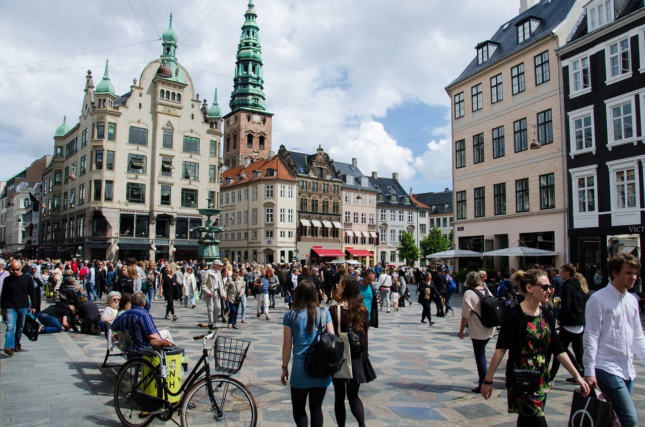 copenhagen shopping square free photo