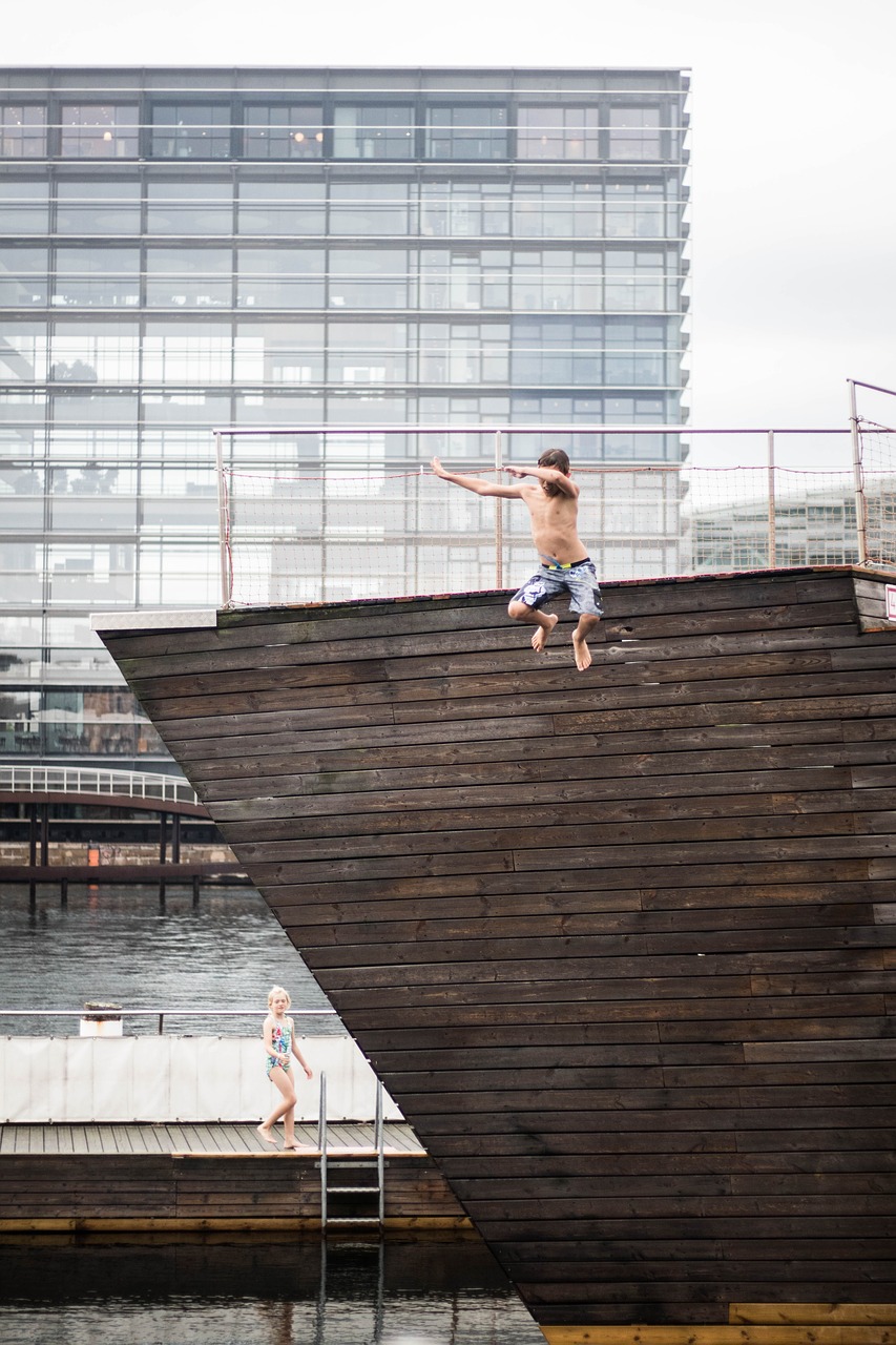 copenhagen jump water free photo