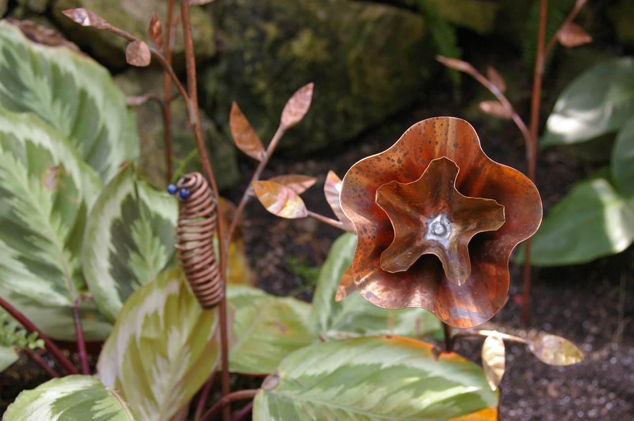 copper art flower free photo