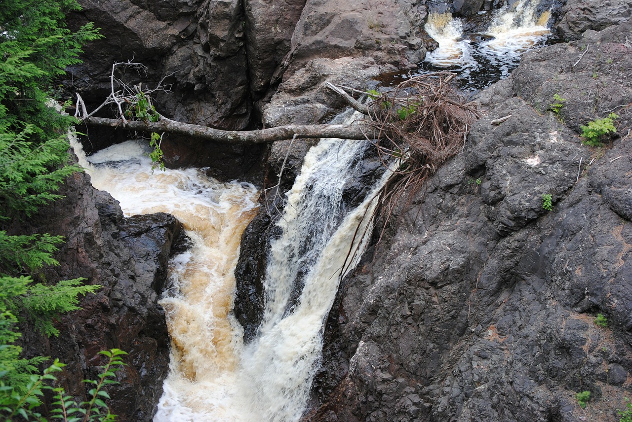 copper falls waterfall wisconsin free photo