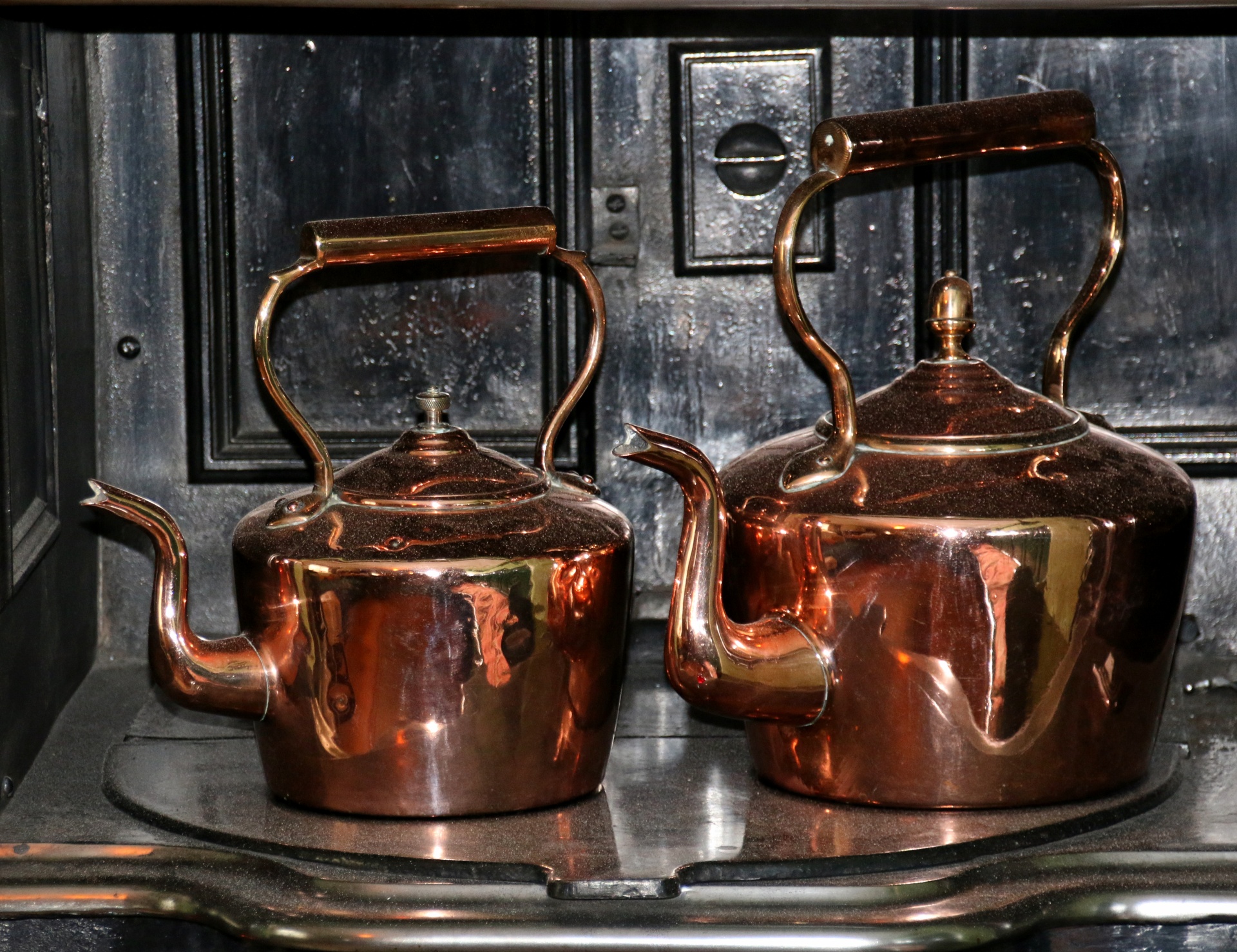 copper kettles kitchen free photo